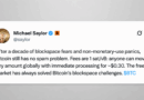 Michael Saylor Declares Bitcoin Has ‘No Spam Problem’ as BIP-110 Debate Escalates